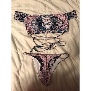 Bandeau bathing suit set